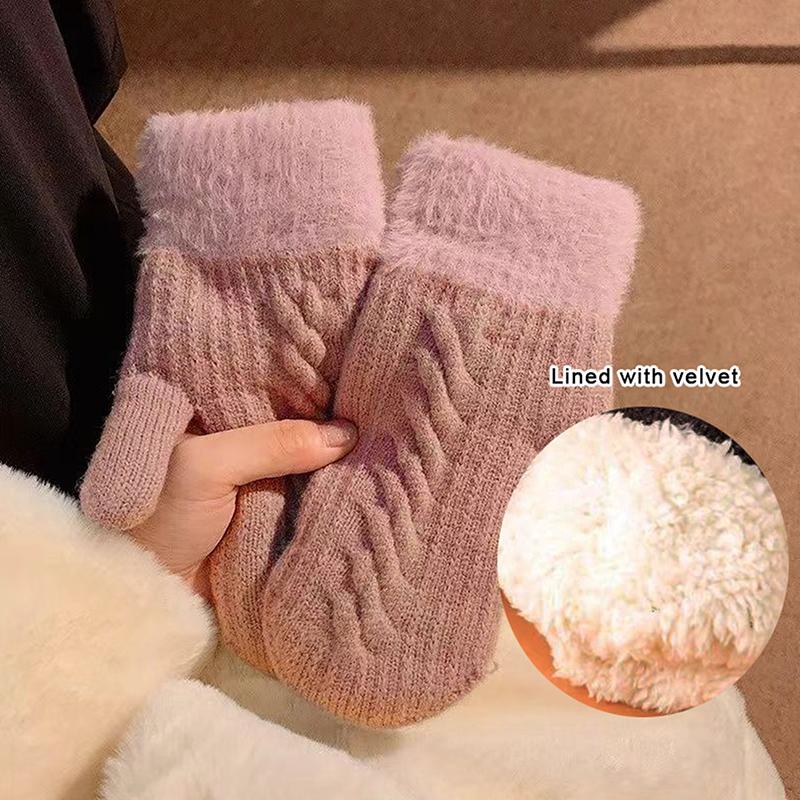 Winter Women Keep Warm Plus Velvet Inside Thicken Knitting Mittens Full Finger Cycling Woolen Gloves Japanese Style Cute Lovely as the picture
Winter Women Keep Warm Plus Velvet Inside Thicken Knitting Mittens Full Finger Cycling Woolen Gloves Japanese Style Cute Lovely as the picture