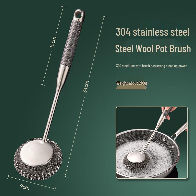 Zhishi 304 Stainless Steel Long Handle Pot Brush
Zhishi 304 Stainless Steel Long Handle Pot Brush