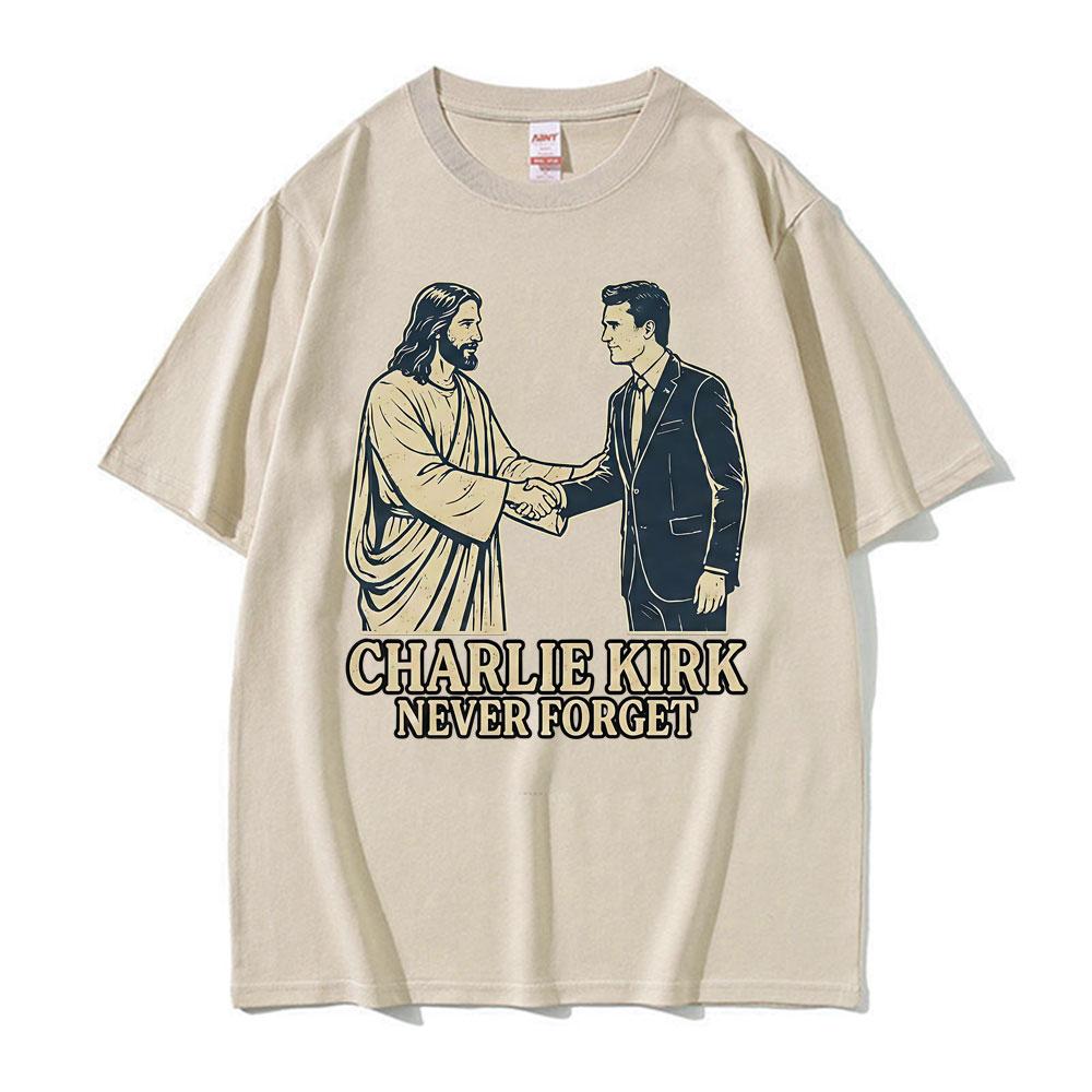 Charlie Kirk Never Forget Handshake Funny T Shirt Unisex Women Fashion Summer Short Sleeve T-shirts Cotton Loose Oversized T-shirt 4XL
Charlie Kirk Never Forget Handshake Funny T Shirt Unisex Women Fashion Summer Short Sleeve T-shirts Cotton Loose Oversized T-shirt 4XL