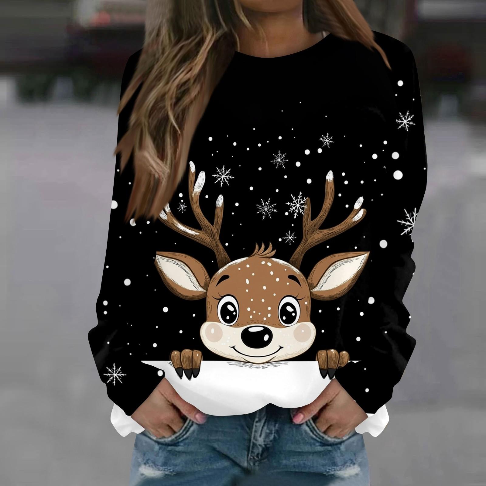 Женская повседневная мода с рождественским принтом и длинным рукавом с круглым вырезом, пуловер, блузка, толстовка XL
Женская повседневная мода с рождественским принтом и длинным рукавом с круглым вырезом, пуловер, блузка, толстовка XL