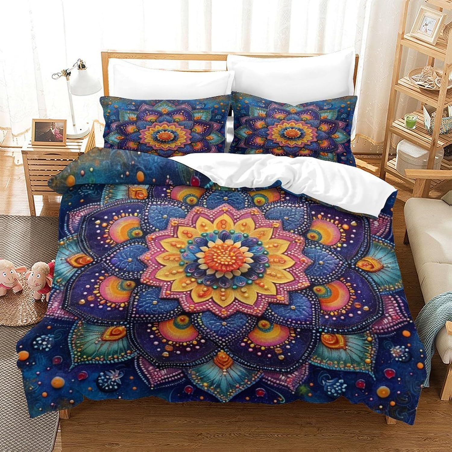 Flower of Life Duvet Cover Bohemia Mandala Mayan Calendar Comforter Cover Abstract Sacred Geometry Theme Bedding Set Pillowcases EU Single(135*200cm)3pcs
Flower of Life Duvet Cover Bohemia Mandala Mayan Calendar Comforter Cover Abstract Sacred Geometry Theme Bedding Set Pillowcases EU Single(135*200cm)3pcs