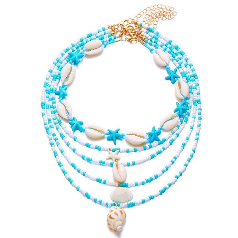 Beach Style Shell Bead Necklace For Women With Alloy Pendant For Summer Fashion синій
Beach Style Shell Bead Necklace For Women With Alloy Pendant For Summer Fashion синій
