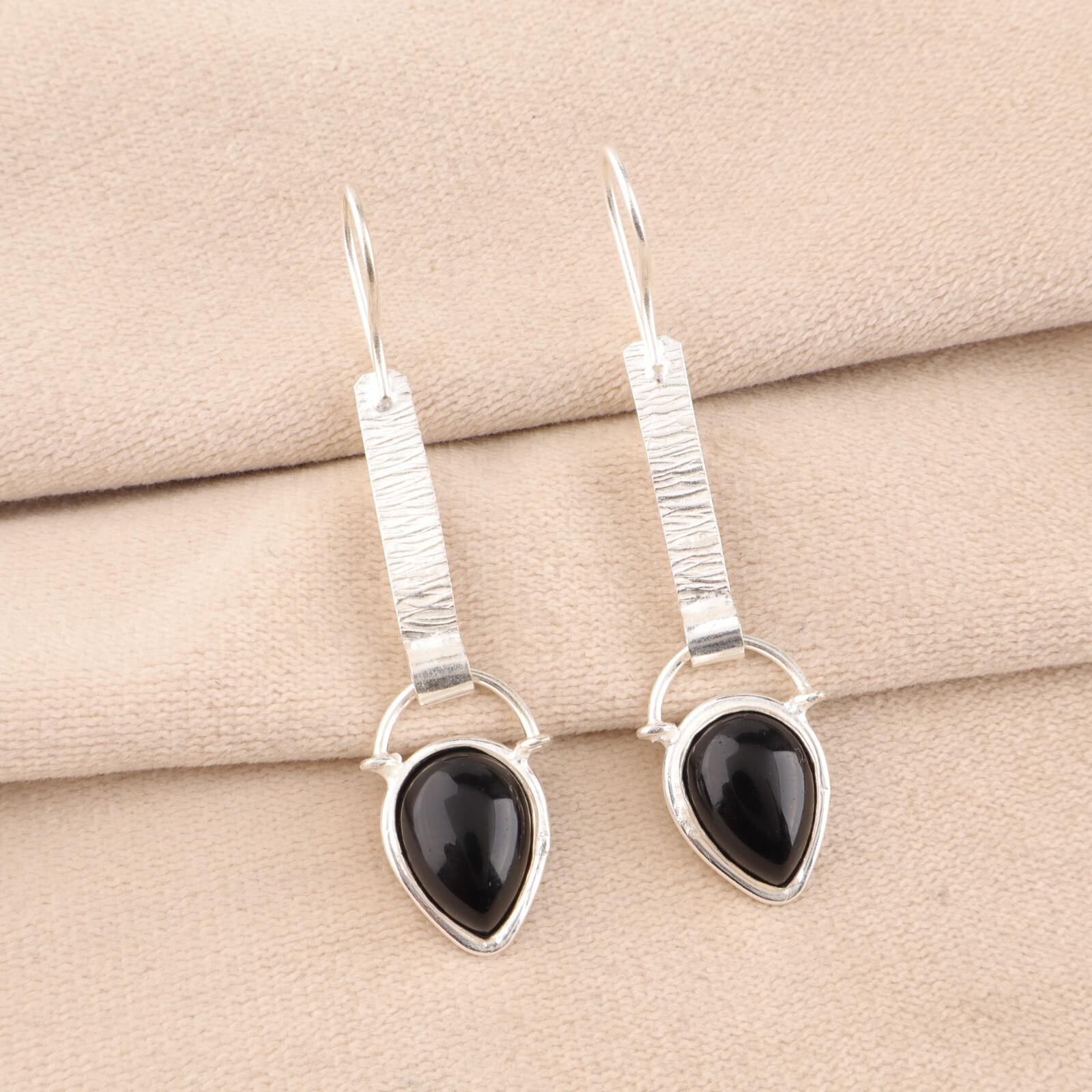 Black Tourmaline Gemstone 925 Sterling Silver Jewelry Handmade Earrings 2.3 EE-166-31
Black Tourmaline Gemstone 925 Sterling Silver Jewelry Handmade Earrings 2.3 EE-166-31