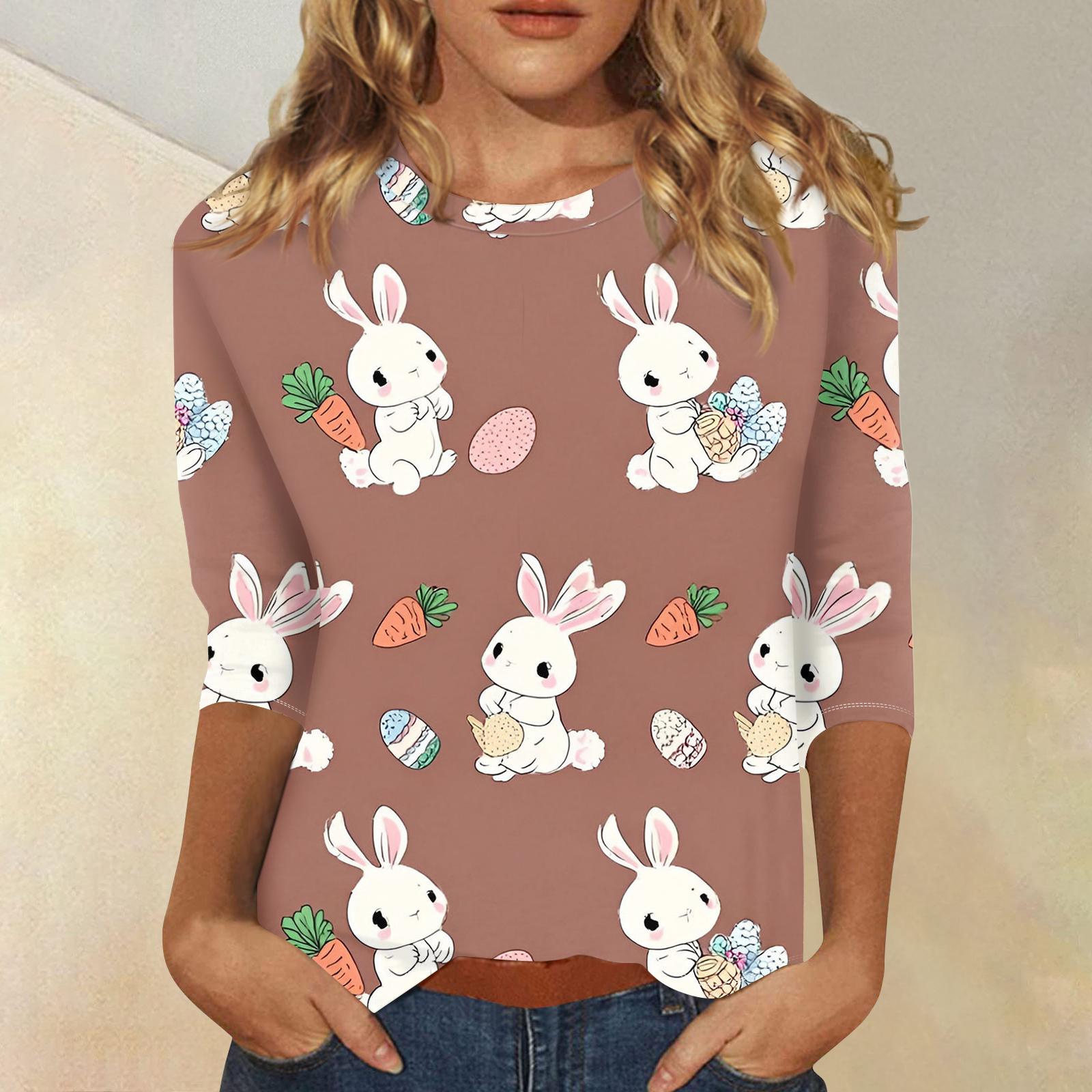 Women s Fashionable Casual Three-quarter Sleeve Easter Print Round Neck Pullover Top XL білий
Women s Fashionable Casual Three-quarter Sleeve Easter Print Round Neck Pullover Top XL білий