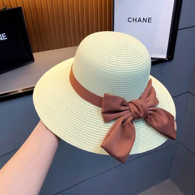Соломенная шляпа женская летняя для путешествий на море с большими полями, солнцезащитная, от солнца, пляжная шляпа, высококлассная шляпа от солнца с бантом one size fits all