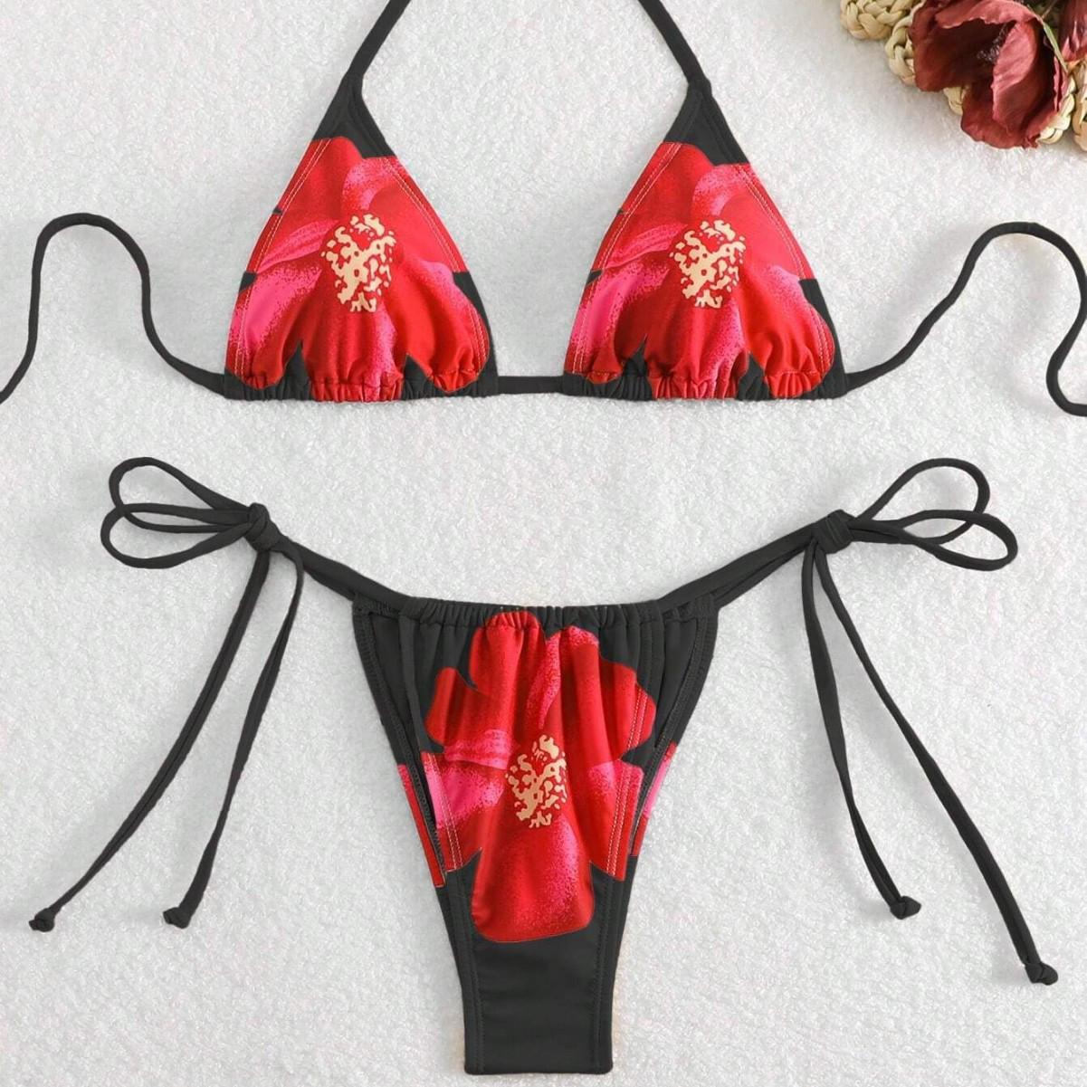 European & American High-Waisted Bandage Bikini - Printed, Three-Point Sexy Swimwear Small
European & American High-Waisted Bandage Bikini - Printed, Three-Point Sexy Swimwear Small