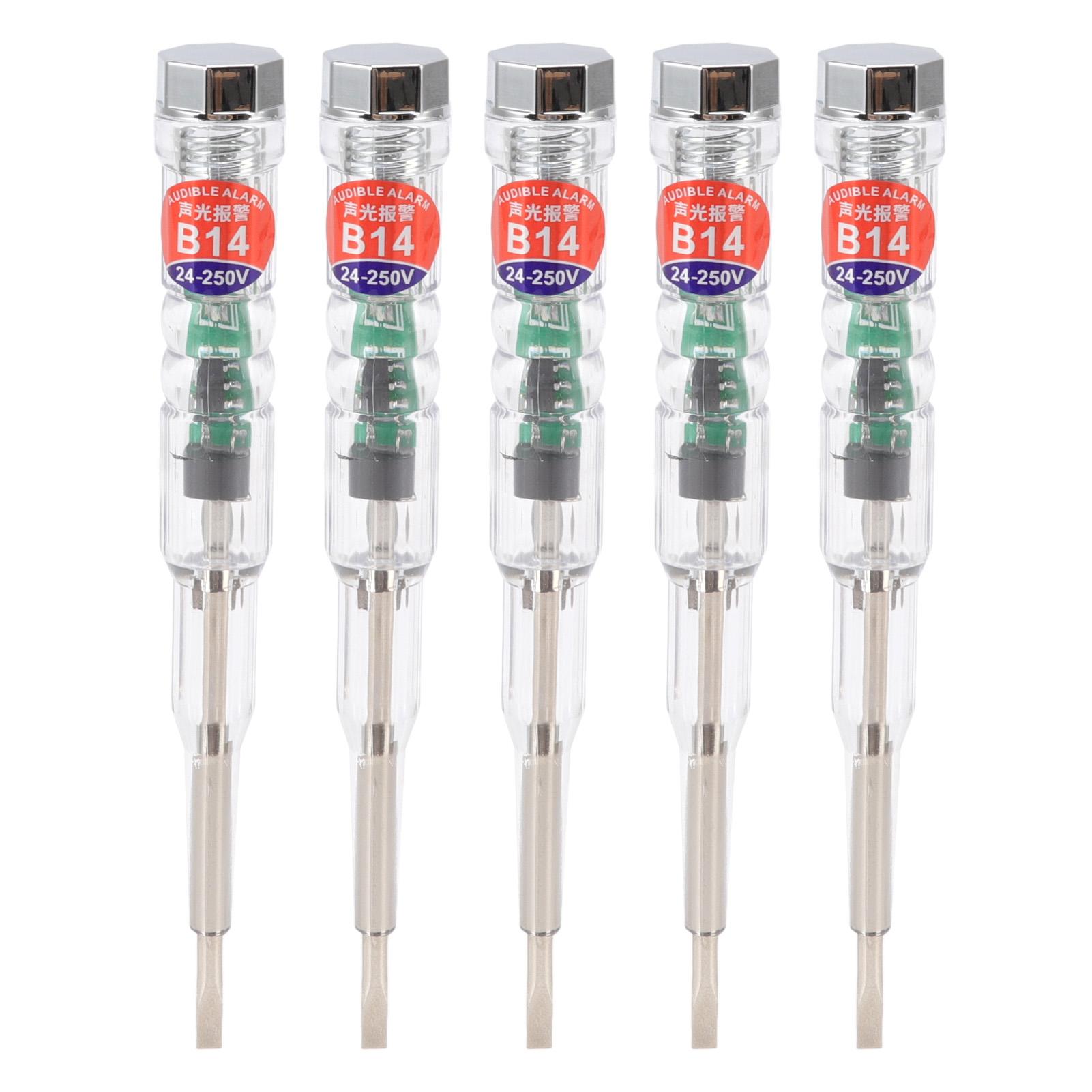 5Pcs Electrical Tester Pen Multi Functional Household Pocket Sized with LED Color Light
5Pcs Electrical Tester Pen Multi Functional Household Pocket Sized with LED Color Light