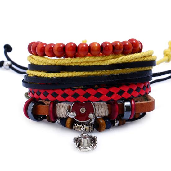 4Pcs/Set Retro Ethnic Multilayer Faux Leather Wood Beads Braided Women Bracelet
4Pcs/Set Retro Ethnic Multilayer Faux Leather Wood Beads Braided Women Bracelet
