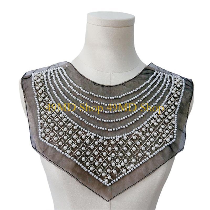49MD Unique Beaded Embroidery Collar Applique Mesh Collar Corsage For Women Various Clothes Decorative Removeable Collar чорний
49MD Unique Beaded Embroidery Collar Applique Mesh Collar Corsage For Women Various Clothes Decorative Removeable Collar чорний
