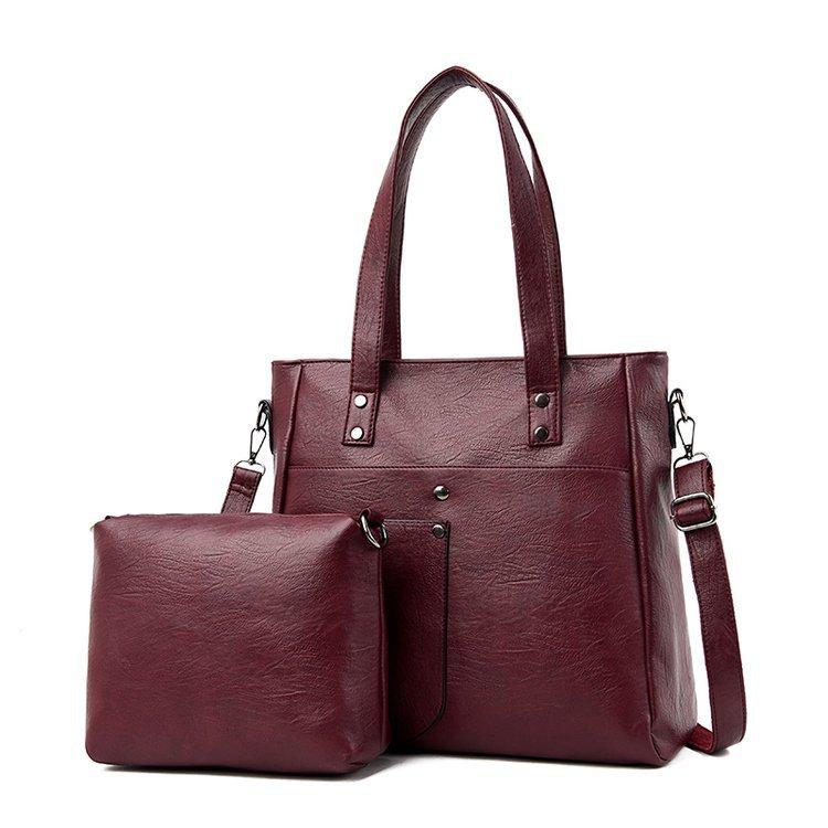 New soft leather shoulder portable tote One Size бордовий
New soft leather shoulder portable tote One Size бордовий