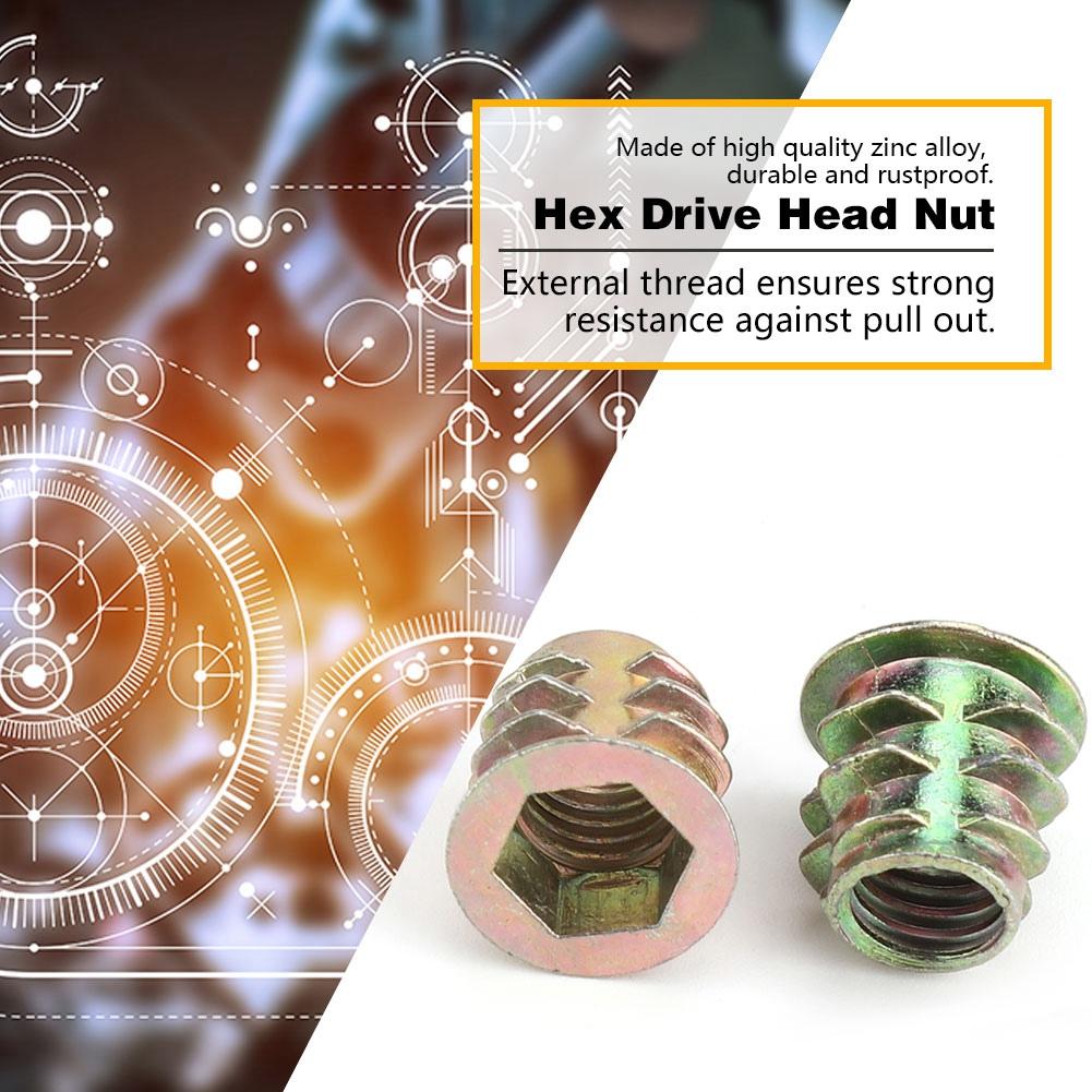 20 шт. M8 13 мм Головка с шестигранным приводом из цинкового сплава Мебельные гайки С резьбой для вставки в дерево
20 шт. M8 13 мм Головка с шестигранным приводом из цинкового сплава Мебельные гайки С резьбой для вставки в дерево