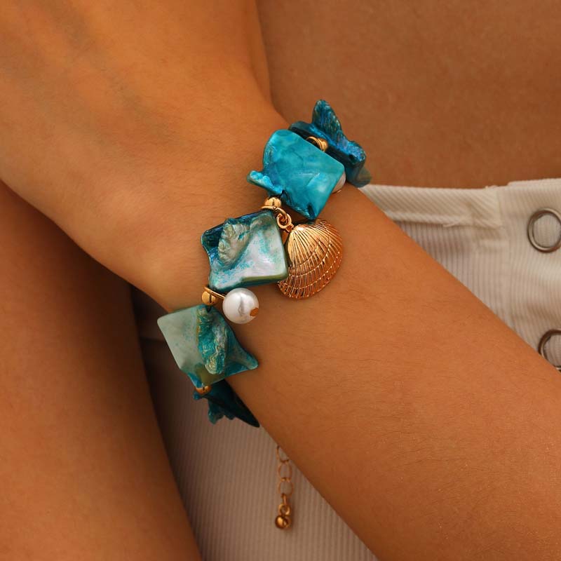 Bohemian Blue Shell Starfish Pendant Bracelet For Women Trendy Imitation Pearl Beaded Chain Bracelet Y2K Beach Zircon Gifts синій
Bohemian Blue Shell Starfish Pendant Bracelet For Women Trendy Imitation Pearl Beaded Chain Bracelet Y2K Beach Zircon Gifts синій