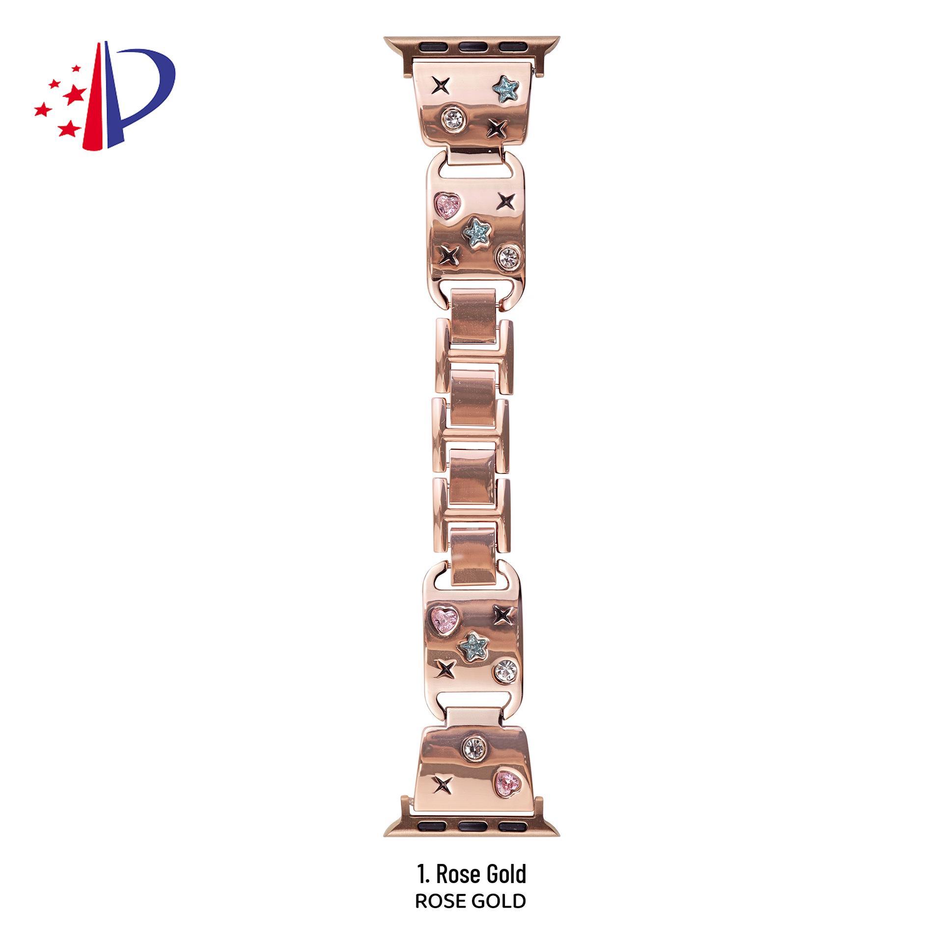 Star-Shaped Diamond Buckle Metal Strap for Apple iWatch 11th Gen and Earlier. 42/44/45/49 рожевий колір золота
Star-Shaped Diamond Buckle Metal Strap for Apple iWatch 11th Gen and Earlier. 42/44/45/49 рожевий колір золота