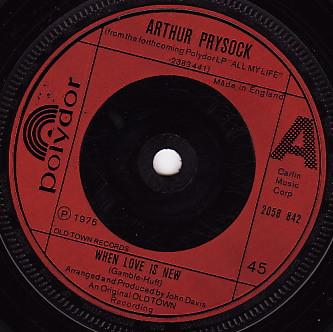 7inch Record ARTHUR PRYSOCK - When Love Is New 2058842 Polydor 1976 UK Soul/Funk Used
7inch Record ARTHUR PRYSOCK - When Love Is New 2058842 Polydor 1976 UK Soul/Funk Used