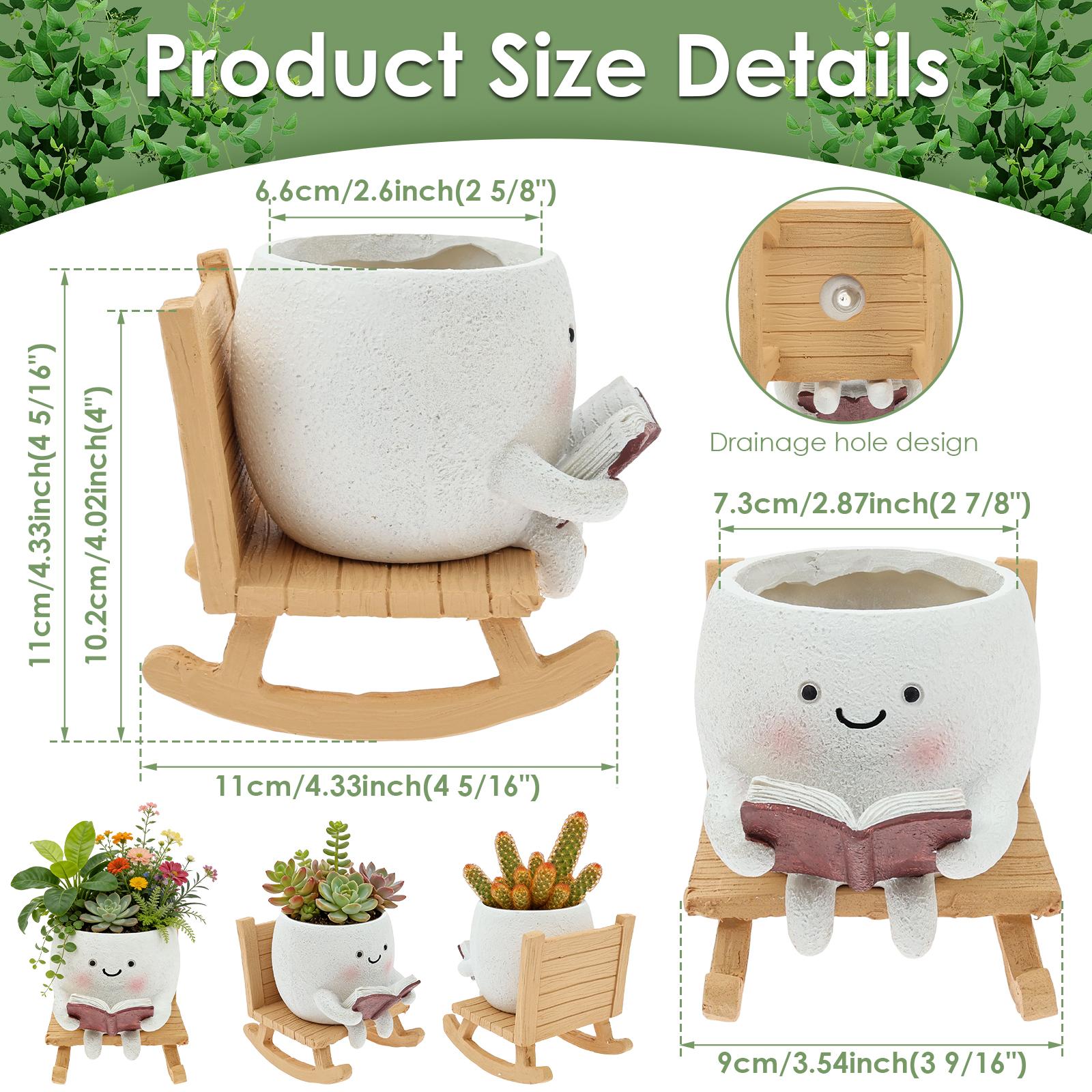 1/2Pcs Smile Face Planter Pot With Drainage Hole Indoor Outdoor Rocking Chair Plant Pot Cute Succulent Pot Home Decoration
1/2Pcs Smile Face Planter Pot With Drainage Hole Indoor Outdoor Rocking Chair Plant Pot Cute Succulent Pot Home Decoration