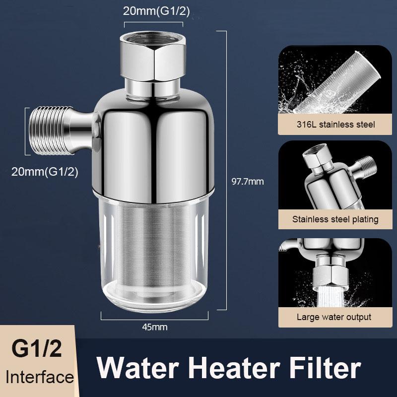Universal 1/2 Water Heater Filter - 316L SS Washable Filter Core, Anti-Rust Inlet Purifier for Home/Commercial
Universal 1/2 Water Heater Filter - 316L SS Washable Filter Core, Anti-Rust Inlet Purifier for Home/Commercial