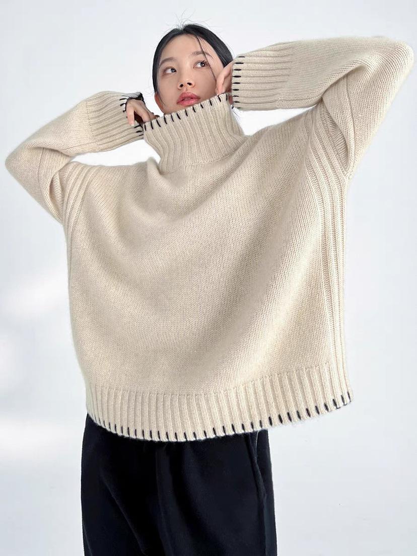 2025 Fall/Winter Women s High Neck Wool Sweater - Thick, Loose, Casual Knitwear. Large
2025 Fall/Winter Women s High Neck Wool Sweater - Thick, Loose, Casual Knitwear. Large