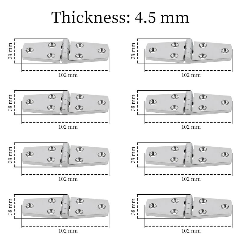 8PCS Stainless Steel Cast Door Strap Hinge with 6 Holes Mirror Polishing Marine Hinges Boat Hardware Parts Hinges-38X102MM 102x38mm X 8pcs
8PCS Stainless Steel Cast Door Strap Hinge with 6 Holes Mirror Polishing Marine Hinges Boat Hardware Parts Hinges-38X102MM 102x38mm X 8pcs
