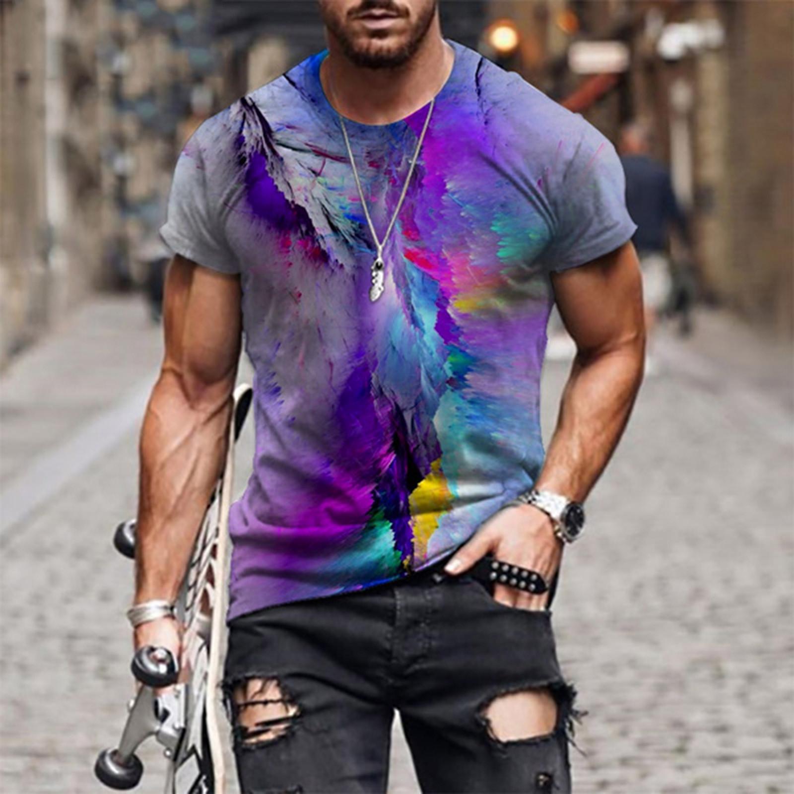 Мужская весенне-летняя повседневная тонкая футболка с коротким рукавом с 3D принтом, верхняя блузка XL фиолетовый
Мужская весенне-летняя повседневная тонкая футболка с коротким рукавом с 3D принтом, верхняя блузка XL фиолетовый