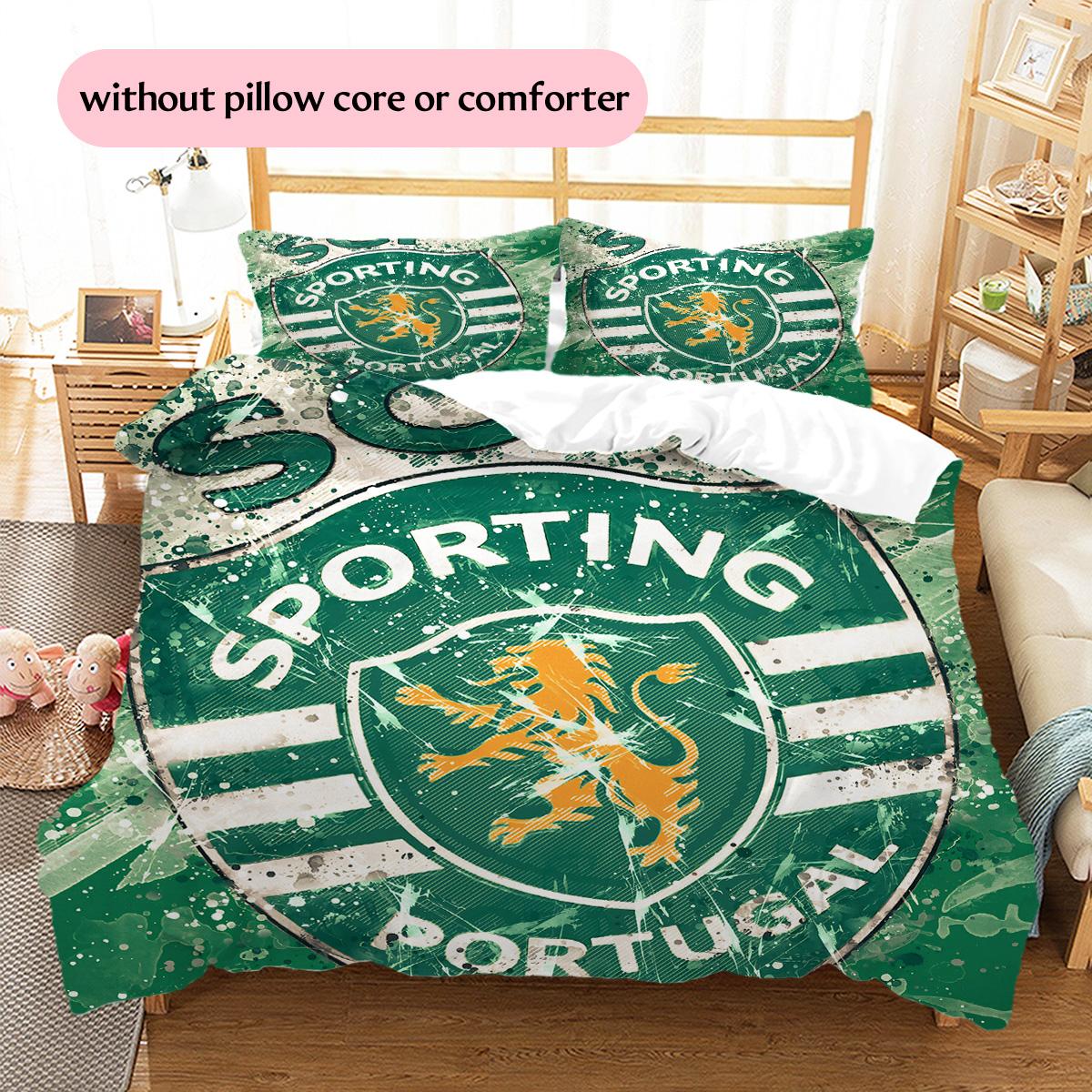 Sporting CP Pattern Bedding Quilt Set Home Decoration Gift (1 * duvet cover + 2 * pillowcase without core) 135x200cm
Sporting CP Pattern Bedding Quilt Set Home Decoration Gift (1 * duvet cover + 2 * pillowcase without core) 135x200cm
