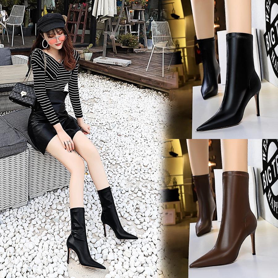 Winter fashion simple thin heel high heel pointed sexy thin short boots women thin boots 40
Winter fashion simple thin heel high heel pointed sexy thin short boots women thin boots 40