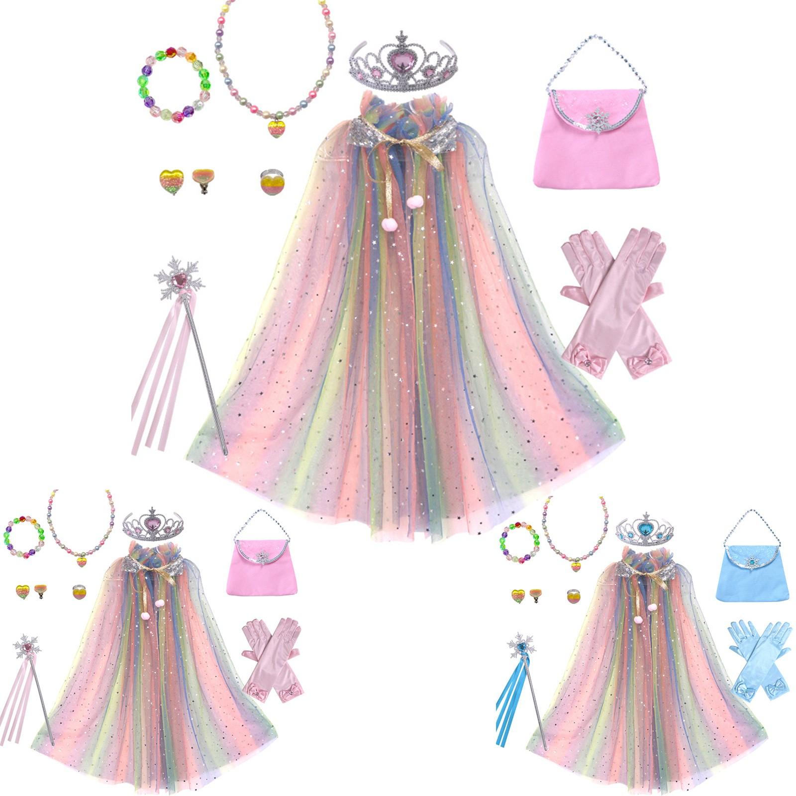 Красочный комплект одежды принцессы, накидка, аксессуары в виде короны, комплект из 9 предметов, подходит для праздничной одежды для девочек, детский подарок
Красочный комплект одежды принцессы, накидка, аксессуары в виде короны, комплект из 9 предметов, подходит для праздничной одежды для девочек, детский подарок