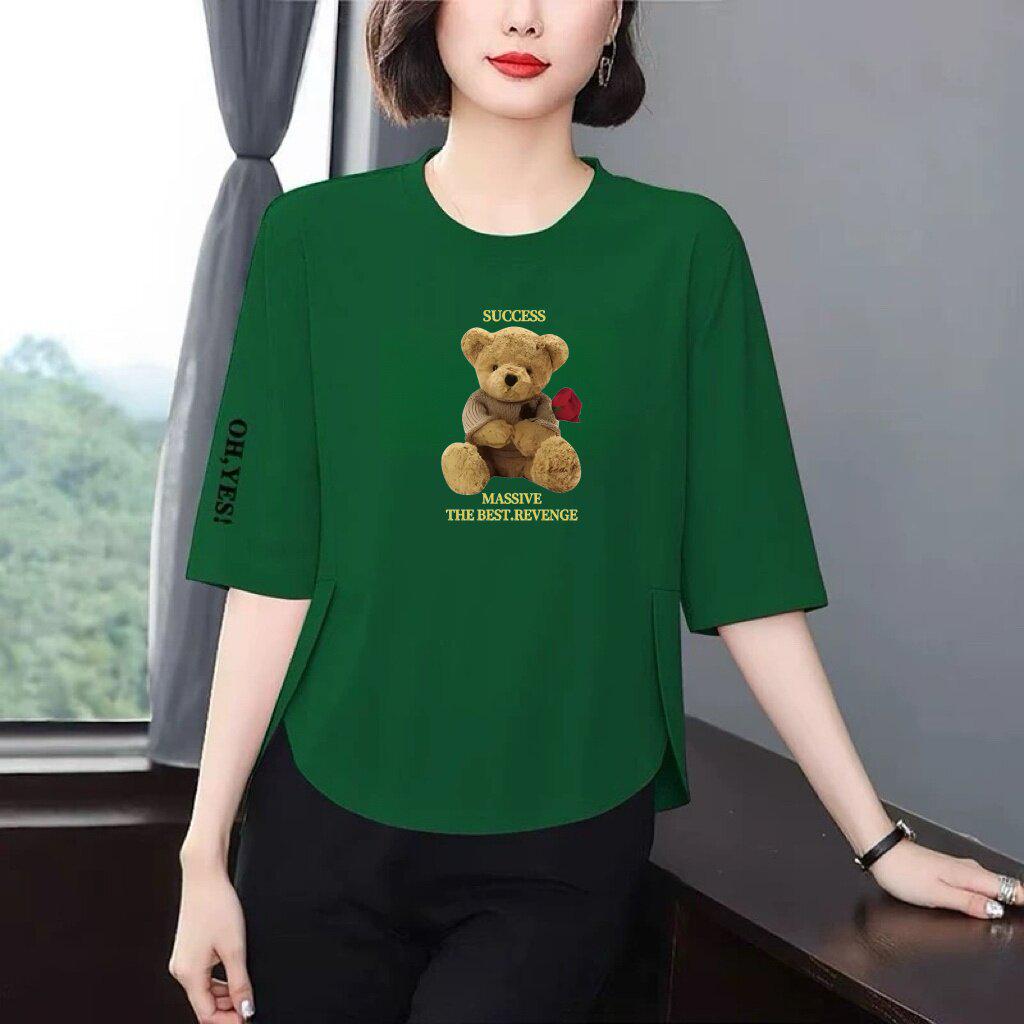 Bear Print Maternity T-Shirt, Stylish 7-Sleeve Design, Loose and Slimming, Youthful and Versatile Mid-Age Women s Top L
Bear Print Maternity T-Shirt, Stylish 7-Sleeve Design, Loose and Slimming, Youthful and Versatile Mid-Age Women s Top L