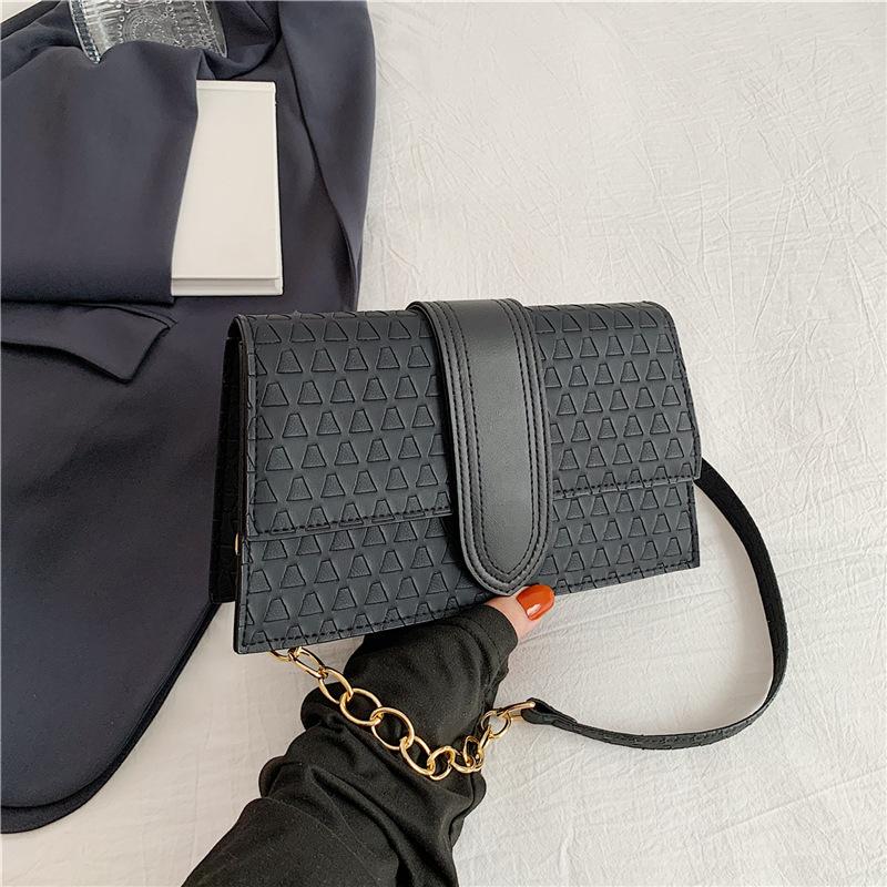 Простая и модная сумка через плечо, простая и модная сумка-мессенджер, летняя новинка 2024 года, нишевая маленькая квадратная сумка в зарубежном стиле чёрный