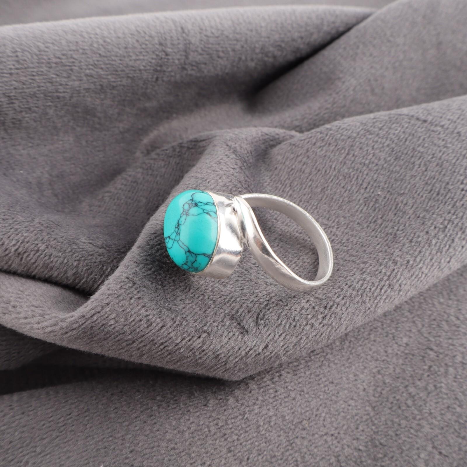 Синий Бирюзовый Драгоценный Камень 925 Стерлинговое Серебро Изделия Ручной Работы Обручальное Кольцо RR-53-45 10
Синий Бирюзовый Драгоценный Камень 925 Стерлинговое Серебро Изделия Ручной Работы Обручальное Кольцо RR-53-45 10