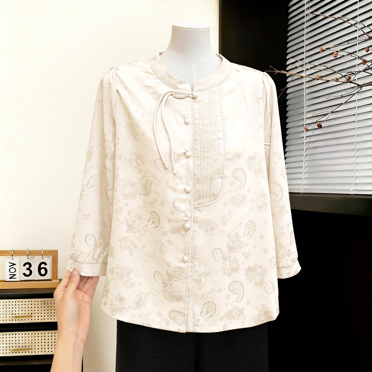 Stylish Jacquard Blouse - Perfect for Daily Wear: Spring/Summer Top for Middle-Aged Women 5XL for 72.5-80 kg брудно-білий
Stylish Jacquard Blouse - Perfect for Daily Wear: Spring/Summer Top for Middle-Aged Women 5XL for 72.5-80 kg брудно-білий