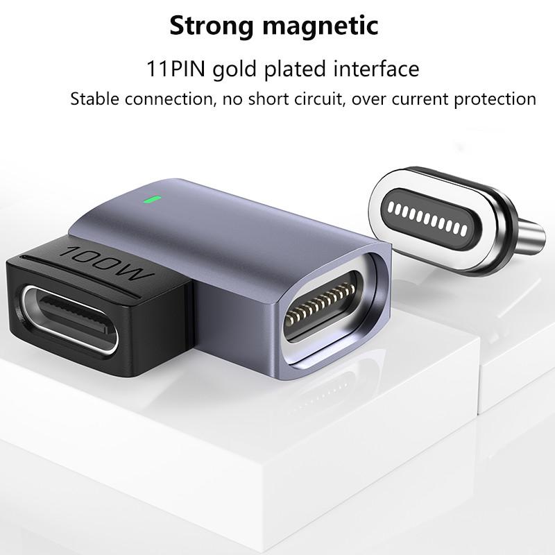 Magnetic USB-C Adapter Angled Design 11-Pin Mini Type-C Adapter Supporting PD 100W 5A Fast Charge 480Mbps Data Transfer Rate for MacBook Laptop As Shown A
Magnetic USB-C Adapter Angled Design 11-Pin Mini Type-C Adapter Supporting PD 100W 5A Fast Charge 480Mbps Data Transfer Rate for MacBook Laptop As Shown A