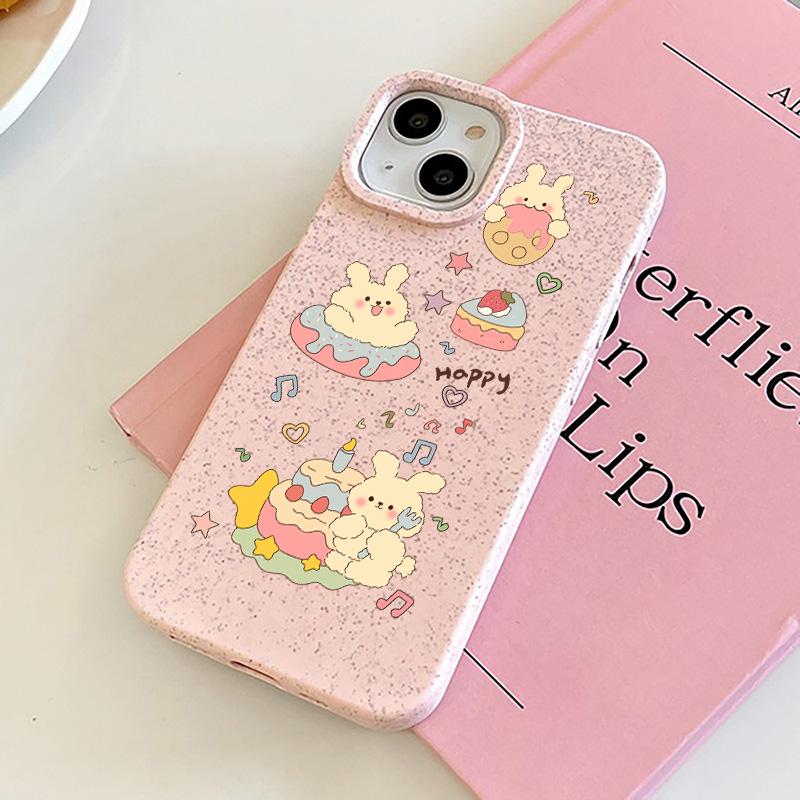 Чехол для телефона iPhone 16 15 14 13 12 11 Pro Max iPhone 11 13 16 15 14 12 X XS XR 6 7 8 SE iPhone 6 7 8 Plus Разлагаемый чехол из пшеничной соломы iPhone 16 Pro Max розовый