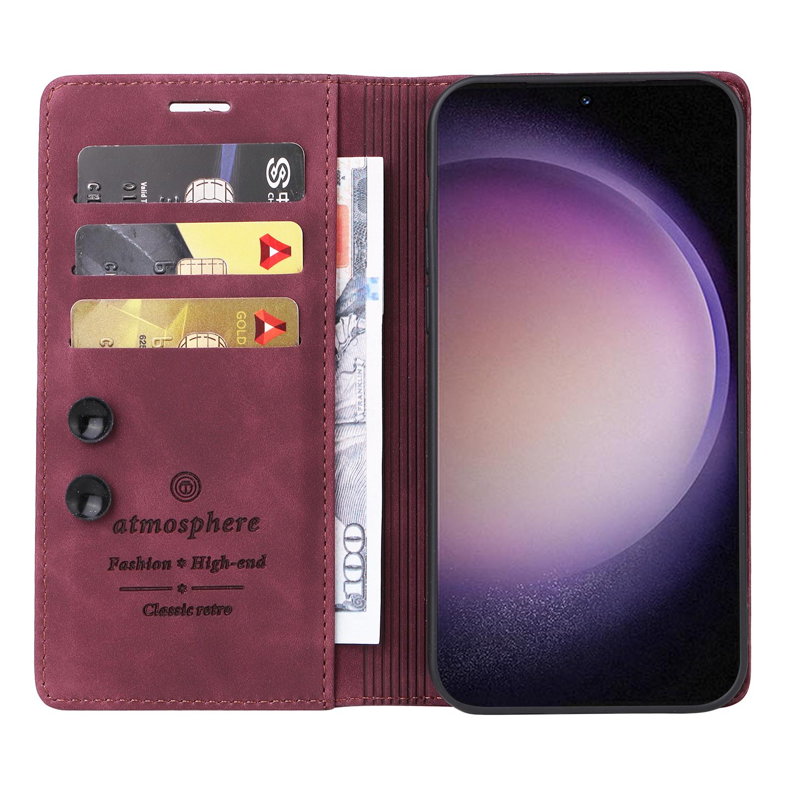 006 Series For Samsung Galaxy S24+ Case Phone Wallet PU Leather Cover with Suction Cups Closure Wine Red
006 Series For Samsung Galaxy S24+ Case Phone Wallet PU Leather Cover with Suction Cups Closure Wine Red