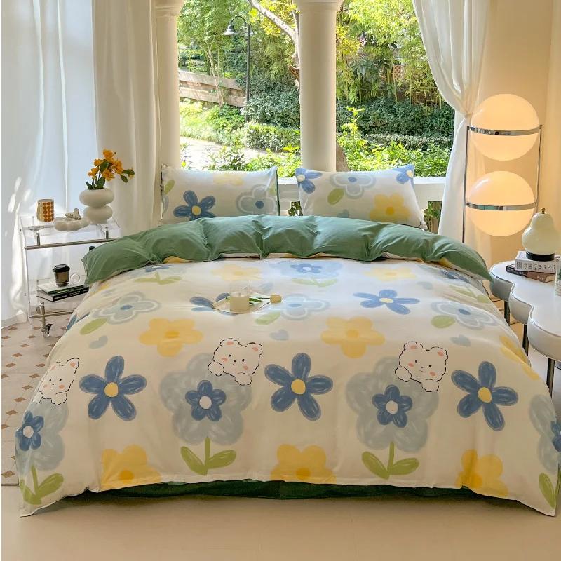 Kawaii Bear Printed Bed Set Floral Duvet Cover Pillowcase Bedding Set Cute Dog Bed Linen Sheet Quilt Cover Full Queen King Size Cover-150x200cm-4pcs
Kawaii Bear Printed Bed Set Floral Duvet Cover Pillowcase Bedding Set Cute Dog Bed Linen Sheet Quilt Cover Full Queen King Size Cover-150x200cm-4pcs