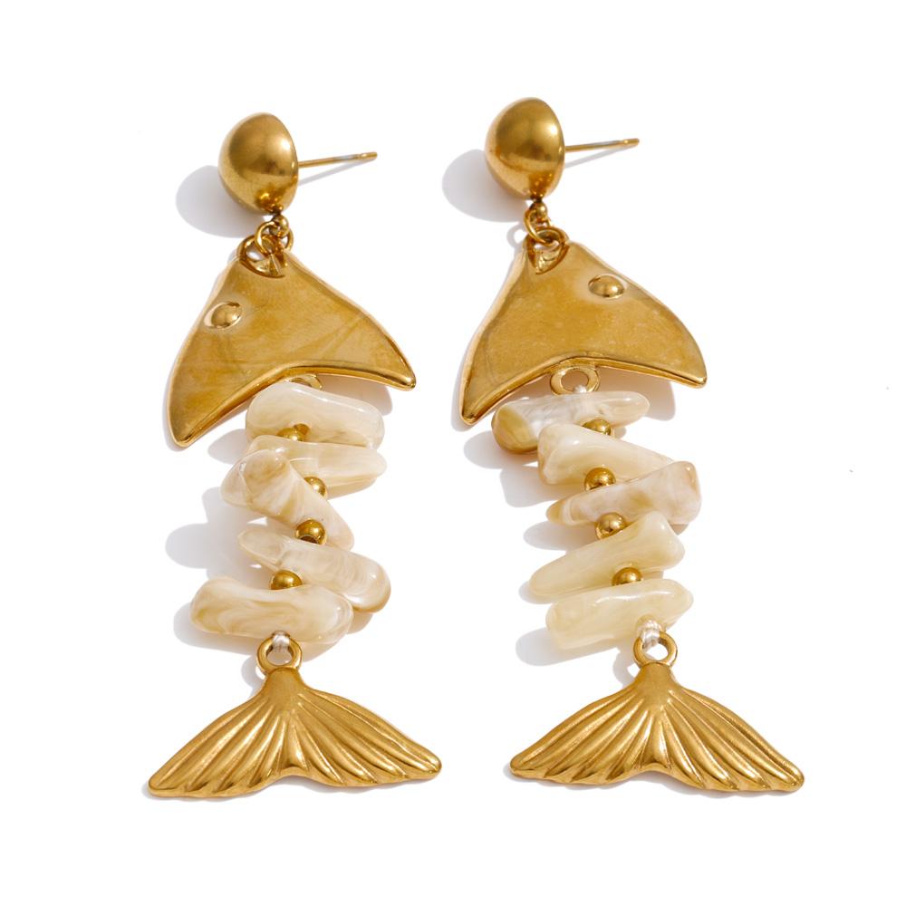 Yhpup Ocean Style Stainless Steel Colorful Resin Fish Drop Dangle Earrings Summer Stylish Trend Unique Vacation Handmade Jewelry
Yhpup Ocean Style Stainless Steel Colorful Resin Fish Drop Dangle Earrings Summer Stylish Trend Unique Vacation Handmade Jewelry