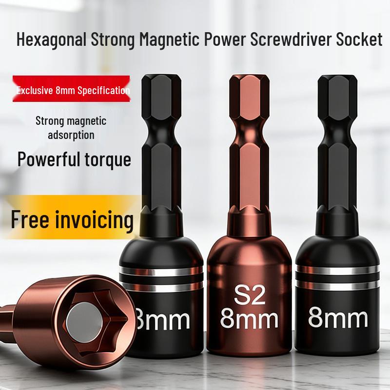 8mm High-Strength Magnetic Hex Socket for Power Screwdrivers, S2 Alloy Steel, Ideal for Roofing Nails and Dovetail Screws. 8*45MM Black Double Ring
8mm High-Strength Magnetic Hex Socket for Power Screwdrivers, S2 Alloy Steel, Ideal for Roofing Nails and Dovetail Screws. 8*45MM Black Double Ring