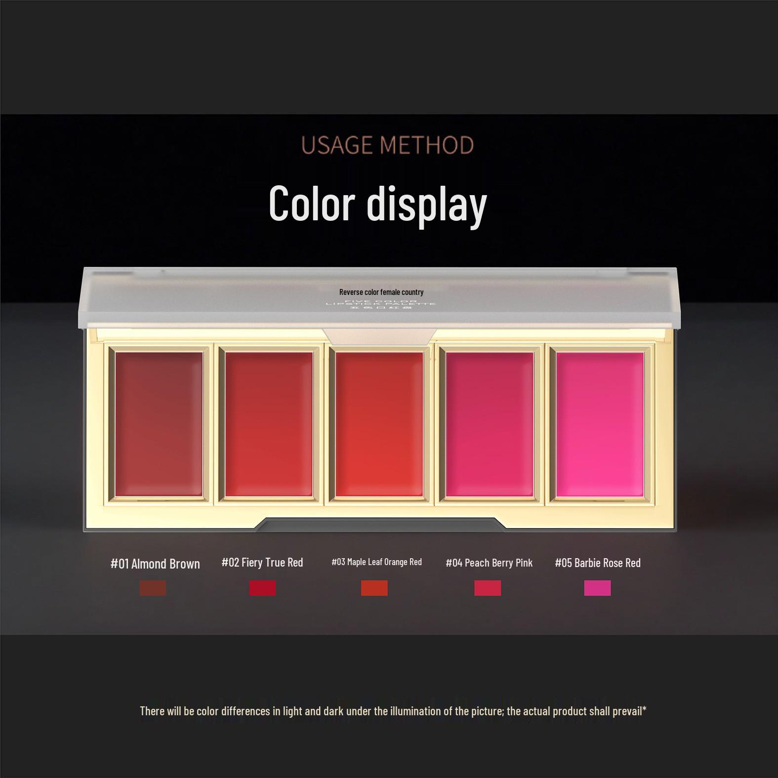 Extreme Color Five-Color Lipstick Palette: High Saturation, Professional Stage Makeup, Versatile & Smudge-Resistant
Extreme Color Five-Color Lipstick Palette: High Saturation, Professional Stage Makeup, Versatile & Smudge-Resistant