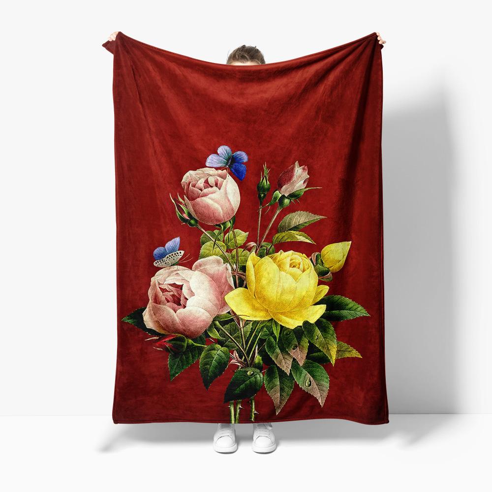 Soft Fleece Blanket Floral Rose Butterfly Print Bed Throw for Women Girls Sofa Decoration Gift 75x90cm
Soft Fleece Blanket Floral Rose Butterfly Print Bed Throw for Women Girls Sofa Decoration Gift 75x90cm