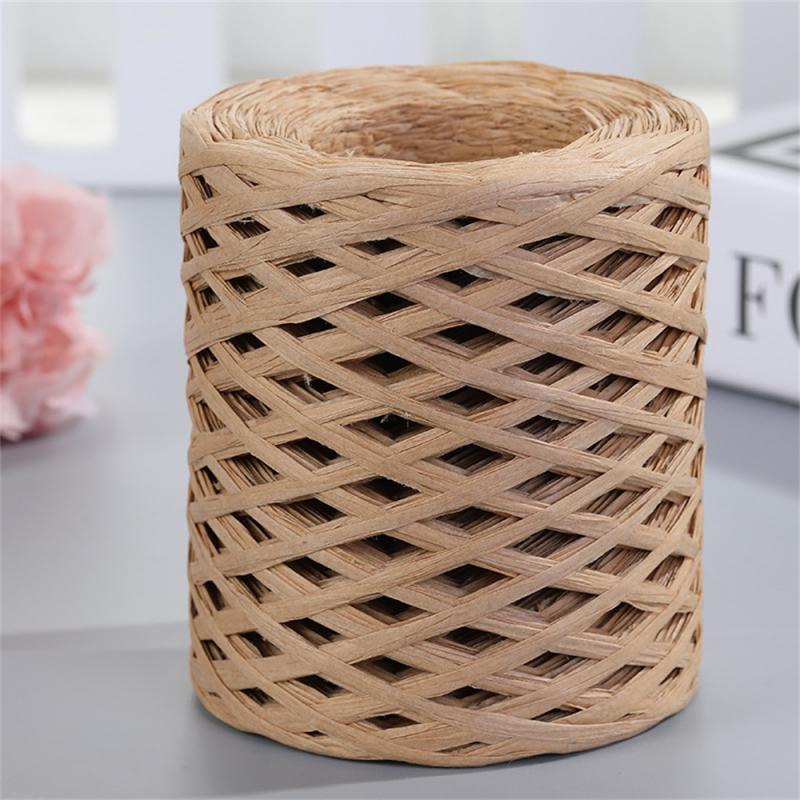 200 м натуральная рафия соломенная пряжа для вязания крючком бумажных ниток ручной работы летняя шляпа от солнца пляжная сумка бесплатная доставка