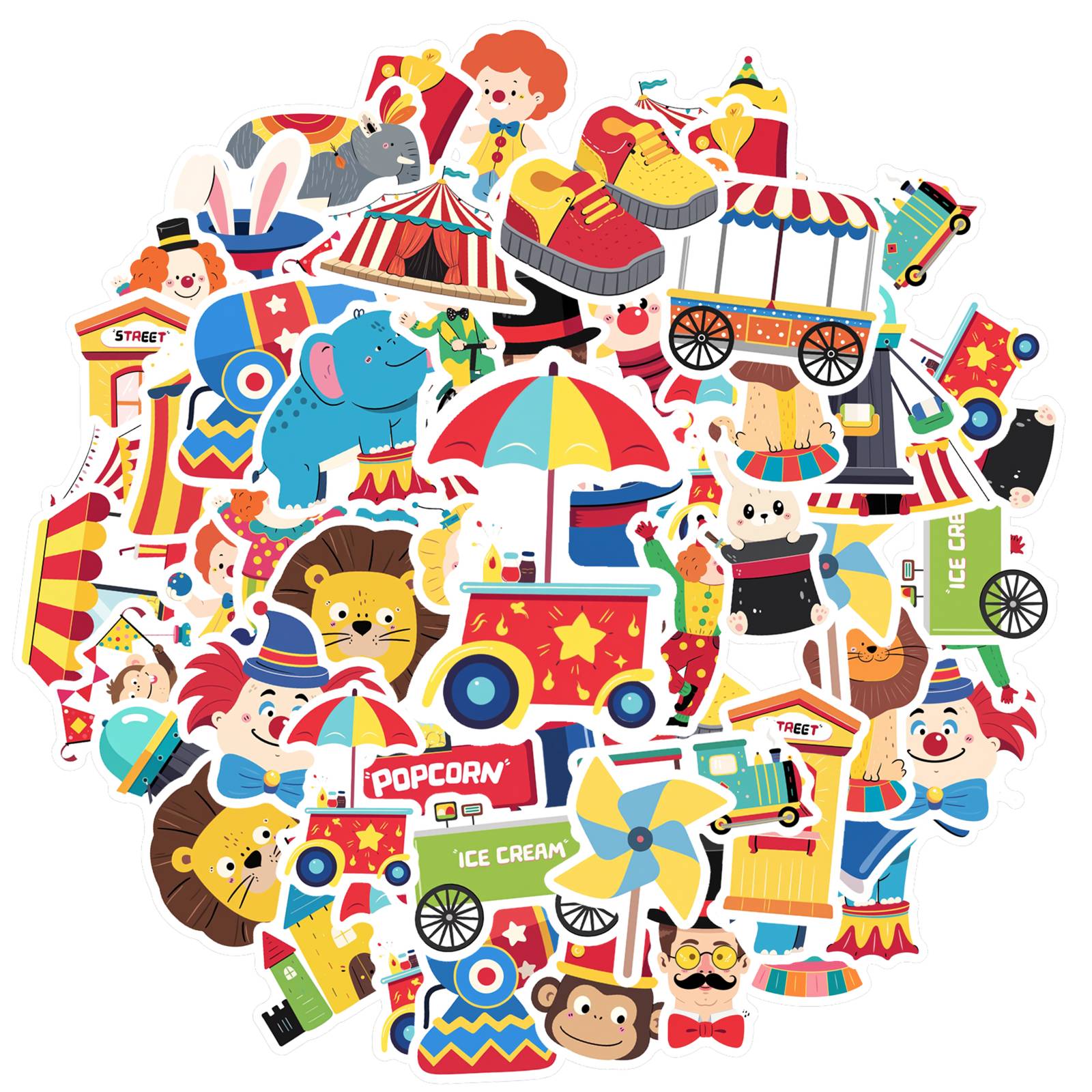 35pcs Whimsical Circus Stickers Colorful Animals Stickers DIY Stickers For Suitcase Fridge Phone Luggage Laptop Guitar
35pcs Whimsical Circus Stickers Colorful Animals Stickers DIY Stickers For Suitcase Fridge Phone Luggage Laptop Guitar