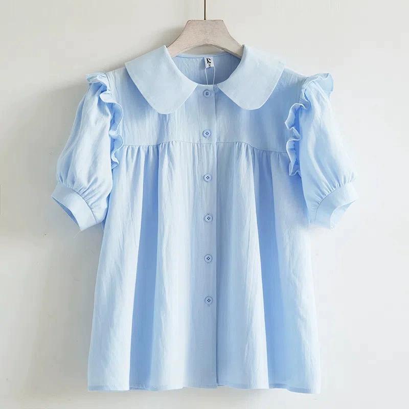 Girls Summer Dress Shirt, Big Children s Doll Collar, Summer Children s Sweet Pure Cotton Short Sleeved Shirt with Fungus Edge 170 белый
Girls Summer Dress Shirt, Big Children s Doll Collar, Summer Children s Sweet Pure Cotton Short Sleeved Shirt with Fungus Edge 170 белый