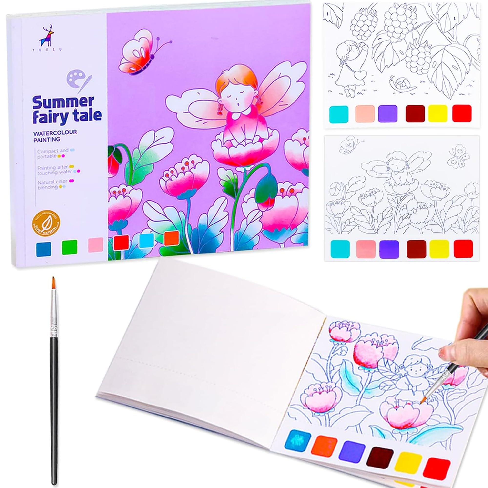 Kidology Water Color Books for Kid, Painting Book with 20 Sheet, 1 Brush, Mini Watercolor Book, Educational Montessori Toy, Gift for Boys Girls,
Kidology Water Color Books for Kid, Painting Book with 20 Sheet, 1 Brush, Mini Watercolor Book, Educational Montessori Toy, Gift for Boys Girls,