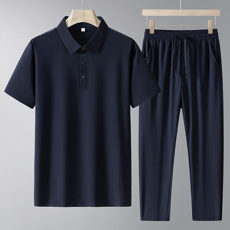 Gu Dao Sen Summer Ice Silk Suit for Middle-aged Dads: Lightweight Seamless POLO Shirt & Pants Two-piece
Gu Dao Sen Summer Ice Silk Suit for Middle-aged Dads: Lightweight Seamless POLO Shirt & Pants Two-piece