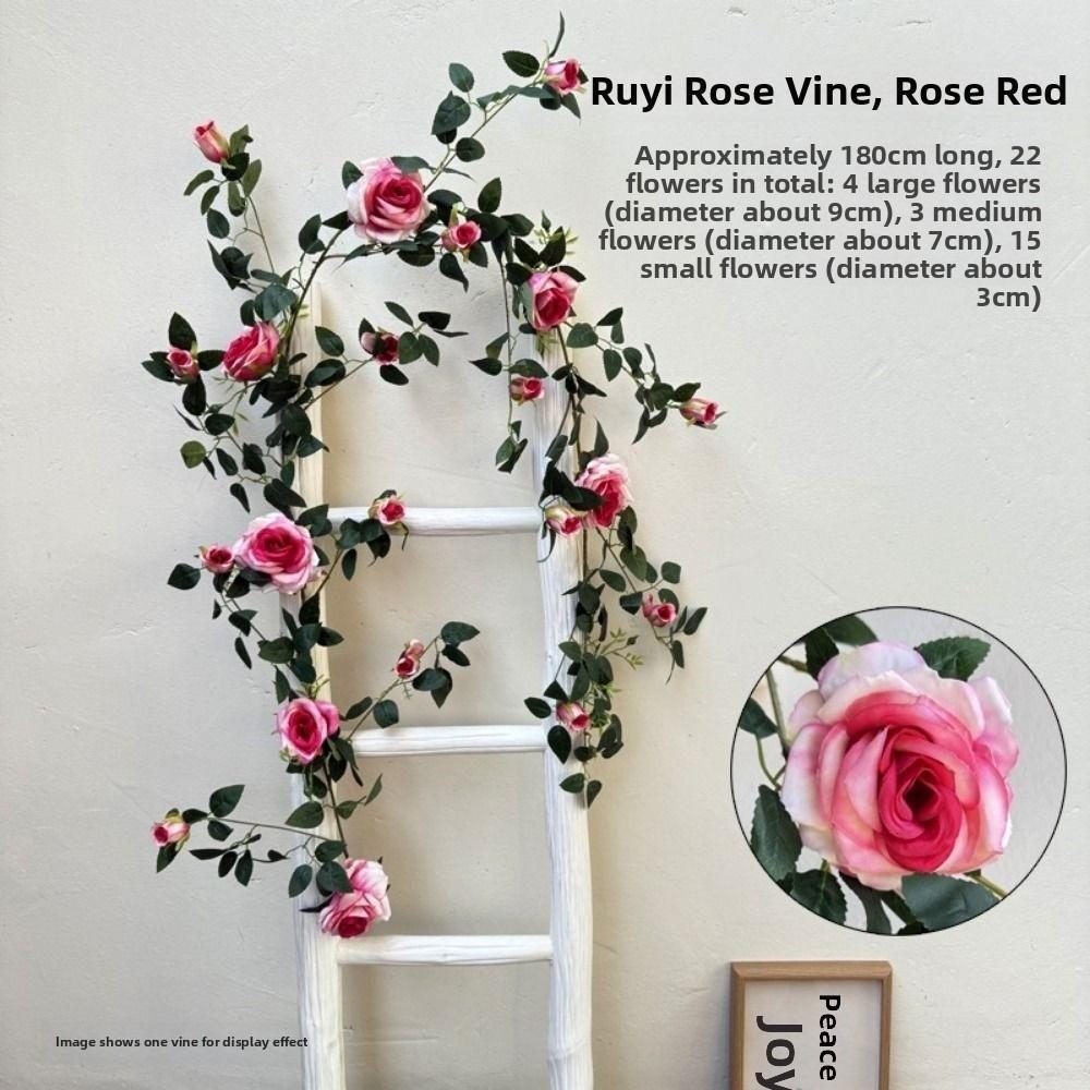 New Plastic Silk Artificial Rose Vine 9 Colors 1.8m 22 Heads Hanging Flowers Rattan Fake Plants Leaves Home Decoration
New Plastic Silk Artificial Rose Vine 9 Colors 1.8m 22 Heads Hanging Flowers Rattan Fake Plants Leaves Home Decoration