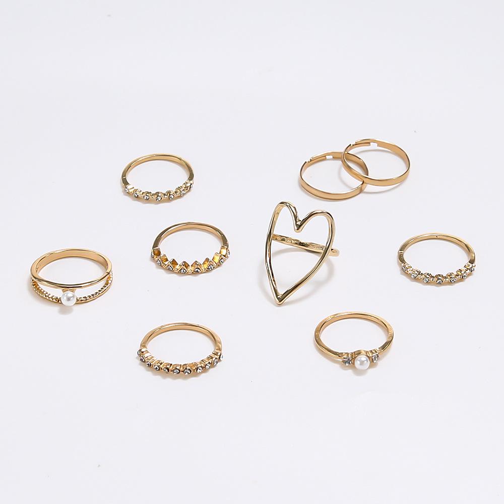Fashion Temperament Full Of Diamond Rings, Personalized Love Pearls 9-Piece Ring Women
Fashion Temperament Full Of Diamond Rings, Personalized Love Pearls 9-Piece Ring Women