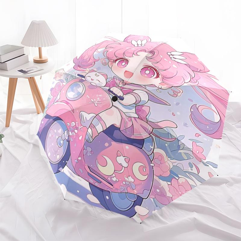 1pc Chibi Moon Pink Scooter with Automatic Folding Umbrella, 8 Iron Frame Outdoor Umbrella, Ideal Gift for Fans, Travelers, Daily Use.F044
1pc Chibi Moon Pink Scooter with Automatic Folding Umbrella, 8 Iron Frame Outdoor Umbrella, Ideal Gift for Fans, Travelers, Daily Use.F044