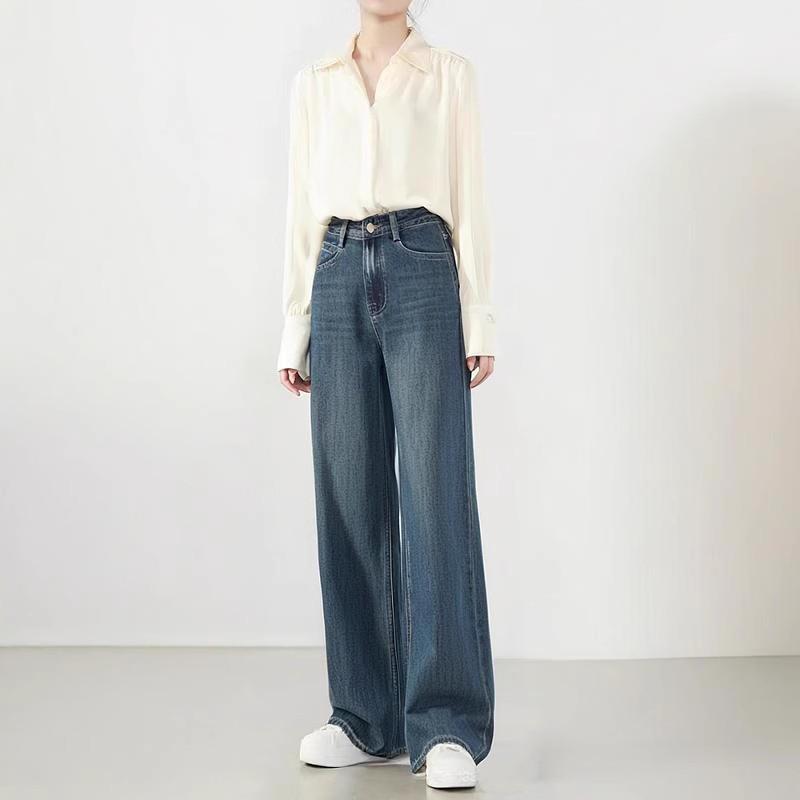 2025 Autumn/Winter Women s Retro Distressed Wide-Leg Jeans, Blue Floor-Length, European/American Style Casual Slimming Fit S
2025 Autumn/Winter Women s Retro Distressed Wide-Leg Jeans, Blue Floor-Length, European/American Style Casual Slimming Fit S