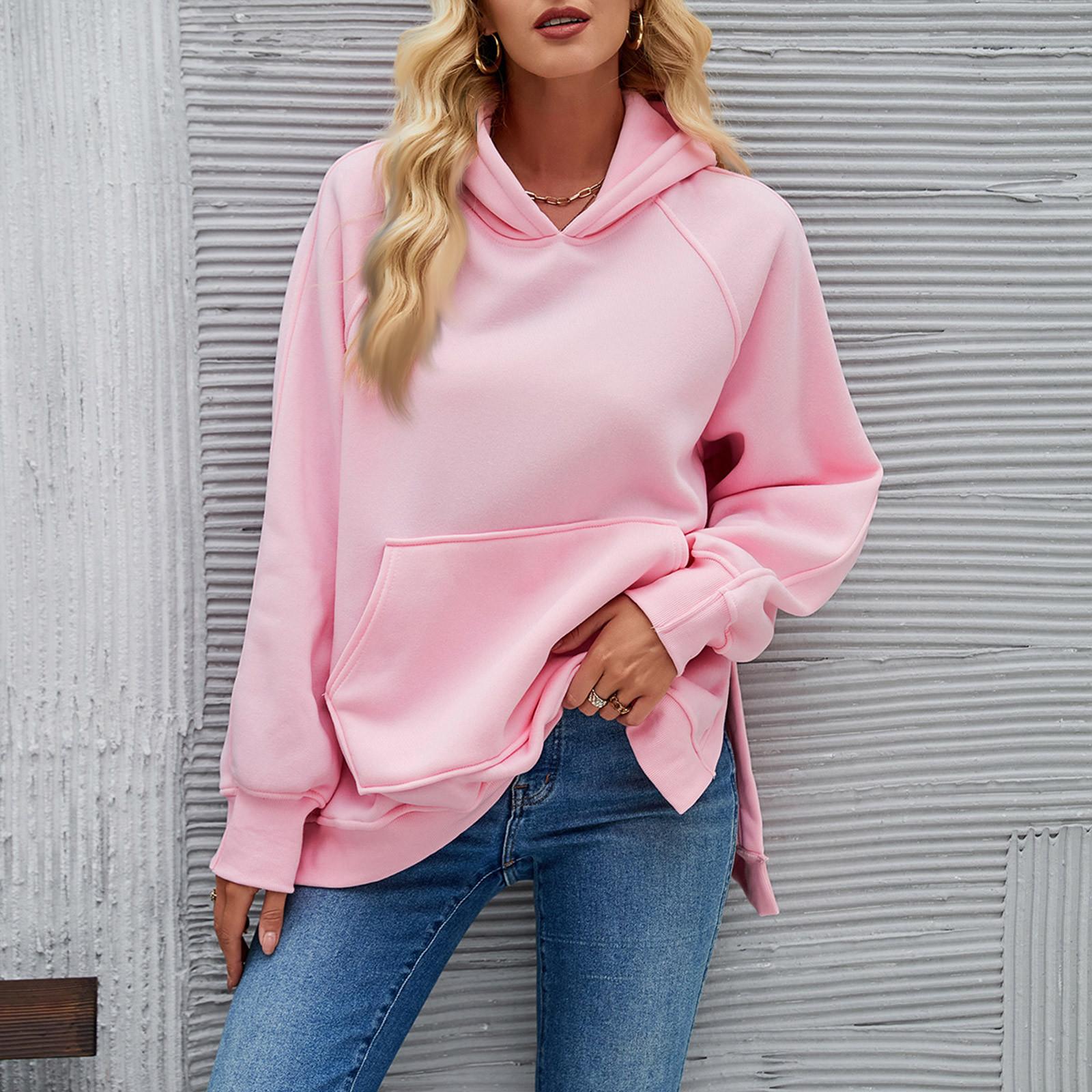 Женские повседневные модные однотонные пуловеры с длинными рукавами, толстовки с капюшоном XL розовый
Женские повседневные модные однотонные пуловеры с длинными рукавами, толстовки с капюшоном XL розовый