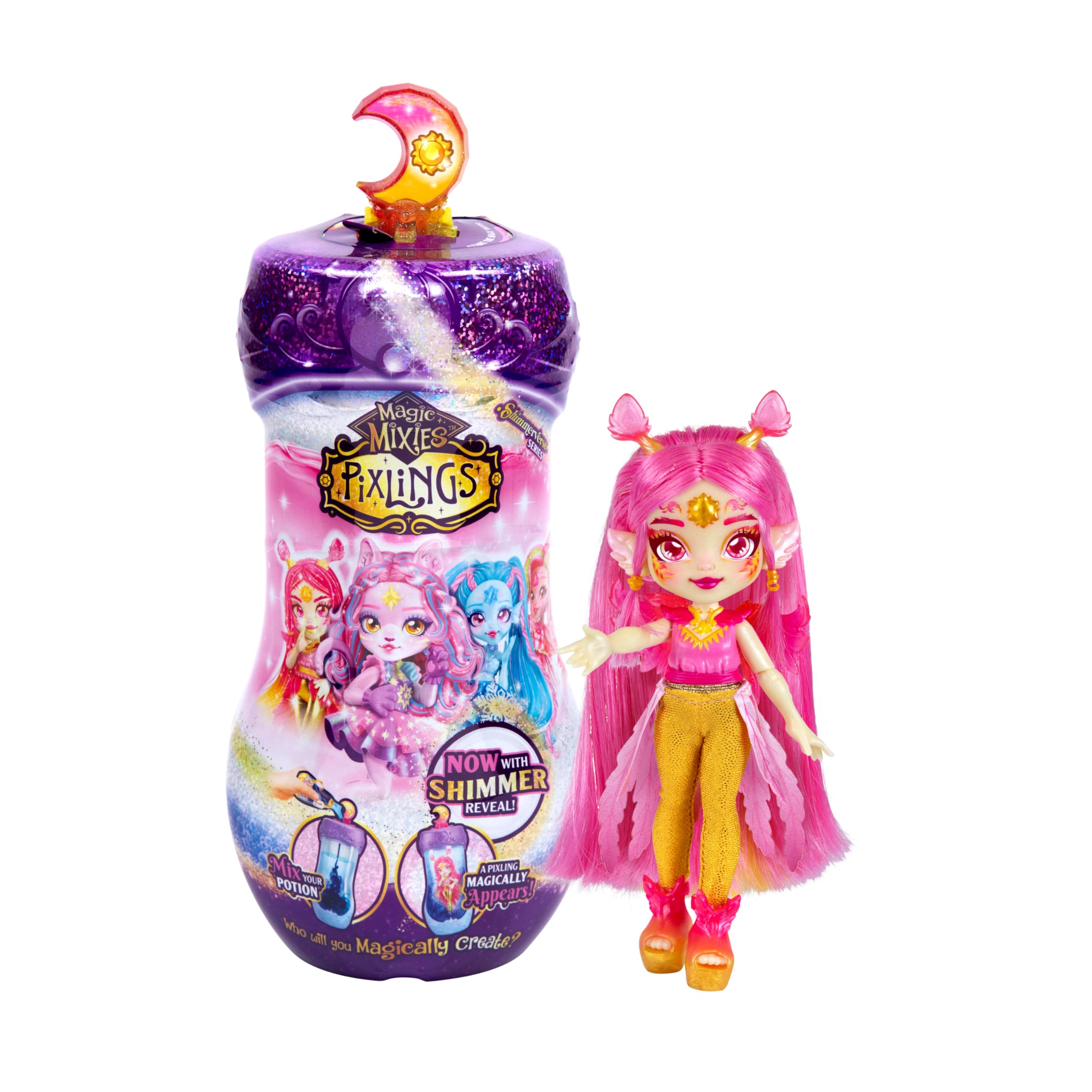 Magic Mixies Pixlings Shimmerverse Series. Создайте и смешайте магическое зелье, чтобы волшебным образом раскрыть Феонаса в виде этого прекрасного 6,5-дюймового мерцающего Pixlings.
Magic Mixies Pixlings Shimmerverse Series. Создайте и смешайте магическое зелье, чтобы волшебным образом раскрыть Феонаса в виде этого прекрасного 6,5-дюймового мерцающего Pixlings.