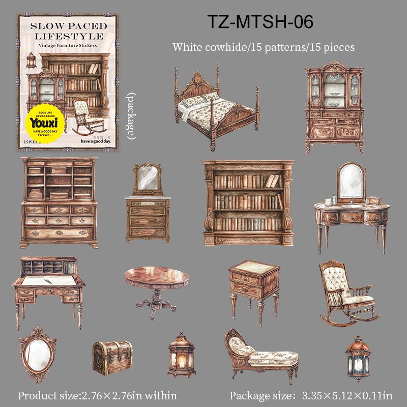 Slow Paced Lifestyle Series Vintage Home Furniture Landscape Sticker Creative DIY Journal Material Collage Stationery
Slow Paced Lifestyle Series Vintage Home Furniture Landscape Sticker Creative DIY Journal Material Collage Stationery